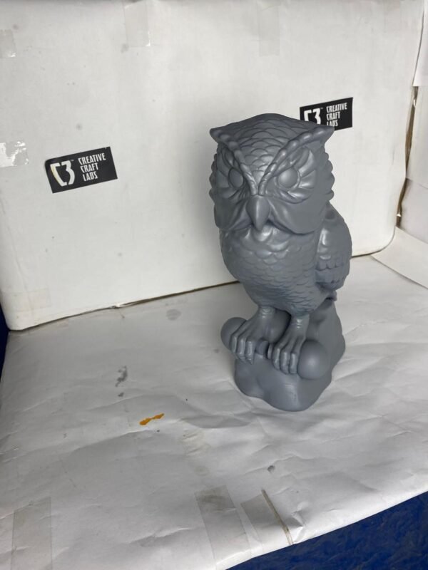 Escultura de Búho sobre Alcatraz - Símbolo de Alquimia y Química (Figura Impresa en Resina)