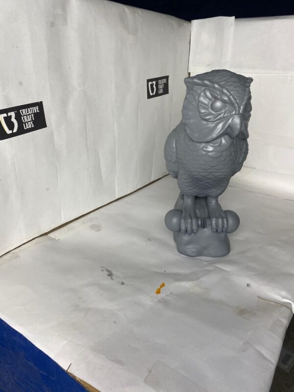 Escultura de Búho sobre Alcatraz - Símbolo de Alquimia y Química (Figura Impresa en Resina) - Image 3