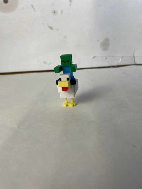 Chicken Jockey Minecraft 5 cm – Figura multicolor en 2 piezas: pollo + zombie - Image 2
