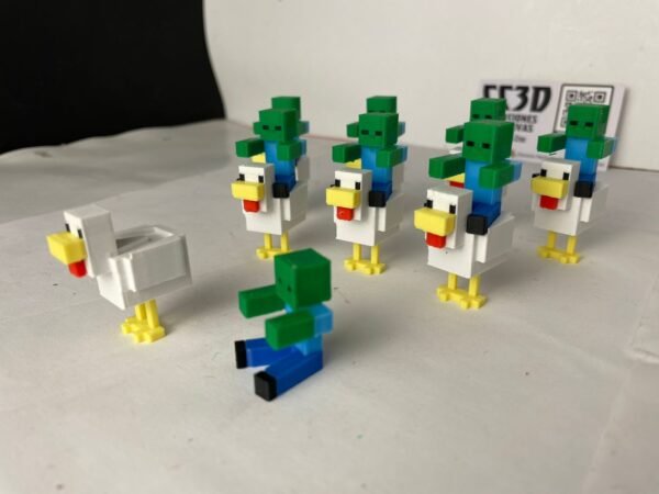 Chicken Jockey Minecraft 5 cm – Figura multicolor en 2 piezas: pollo + zombie - Image 4