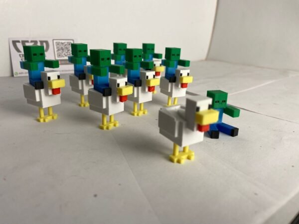 Chicken Jockey Minecraft 5 cm – Figura multicolor en 2 piezas: pollo + zombie - Image 6